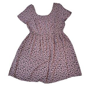 Forever 21 Women's Rust Pink Floral Cap Sleeve Travel Vacation Dress 2X